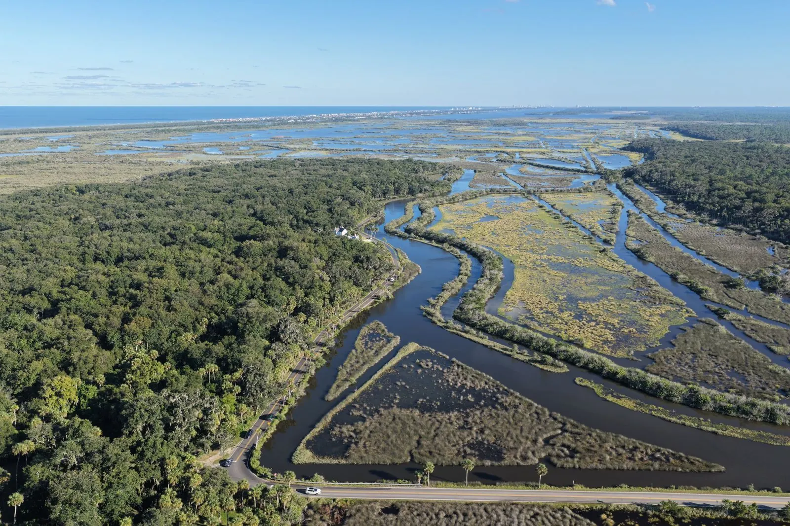 The Loop marshes in Ormond Beach, shot on a DJI Mavic 4 Pro.